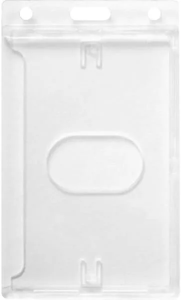 Rigid PC ID Badge Dispensers with Thumb Slot - Vertical - Polycarbonate - 25 / Pack - Clear