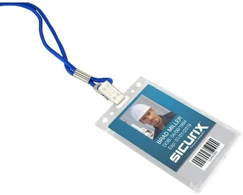 Rigid PC ID Badge Dispensers with Thumb Slot - Vertical - Polycarbonate - 25 / Pack - Clear