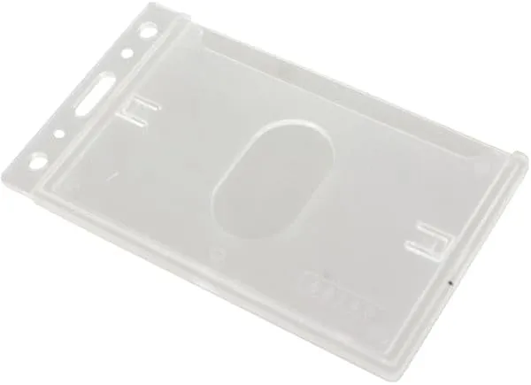 Rigid PC ID Badge Dispensers with Thumb Slot - Vertical - Polycarbonate - 25 / Pack - Clear