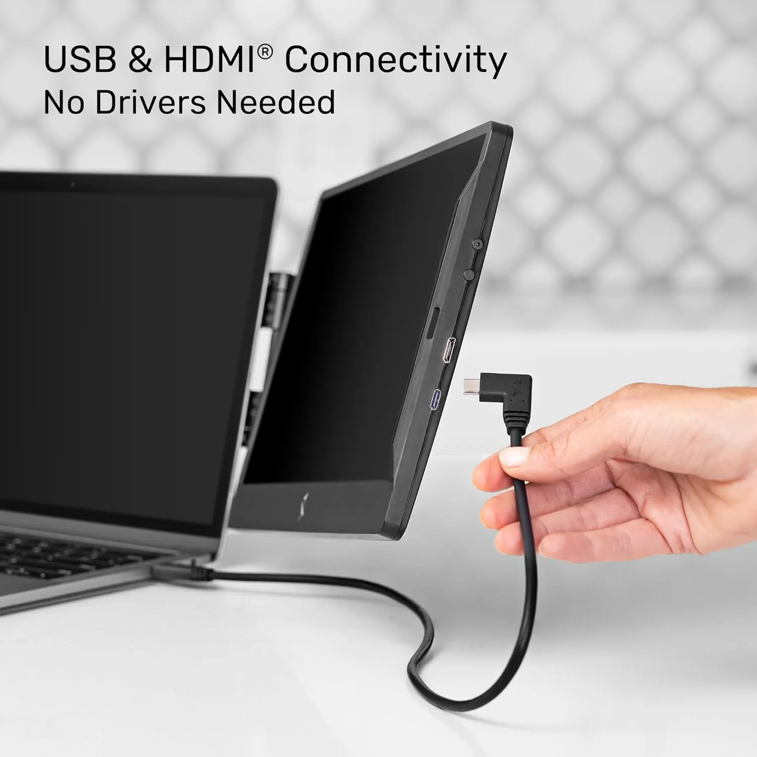 SideTrak Swivel 14" Attachable Portable Monitor Extender, FHD TFT Laptop Dual Screen with Kickstand + Unique Swivel Hinge
