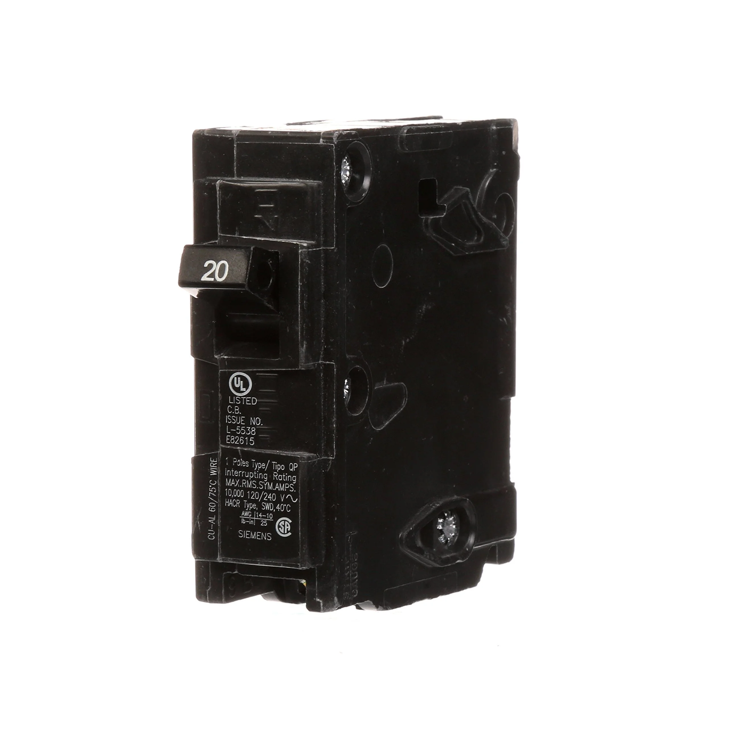 SIEMENS QP Single-Pole Type QP Circuit Breaker 120V Thermal-Magnetic