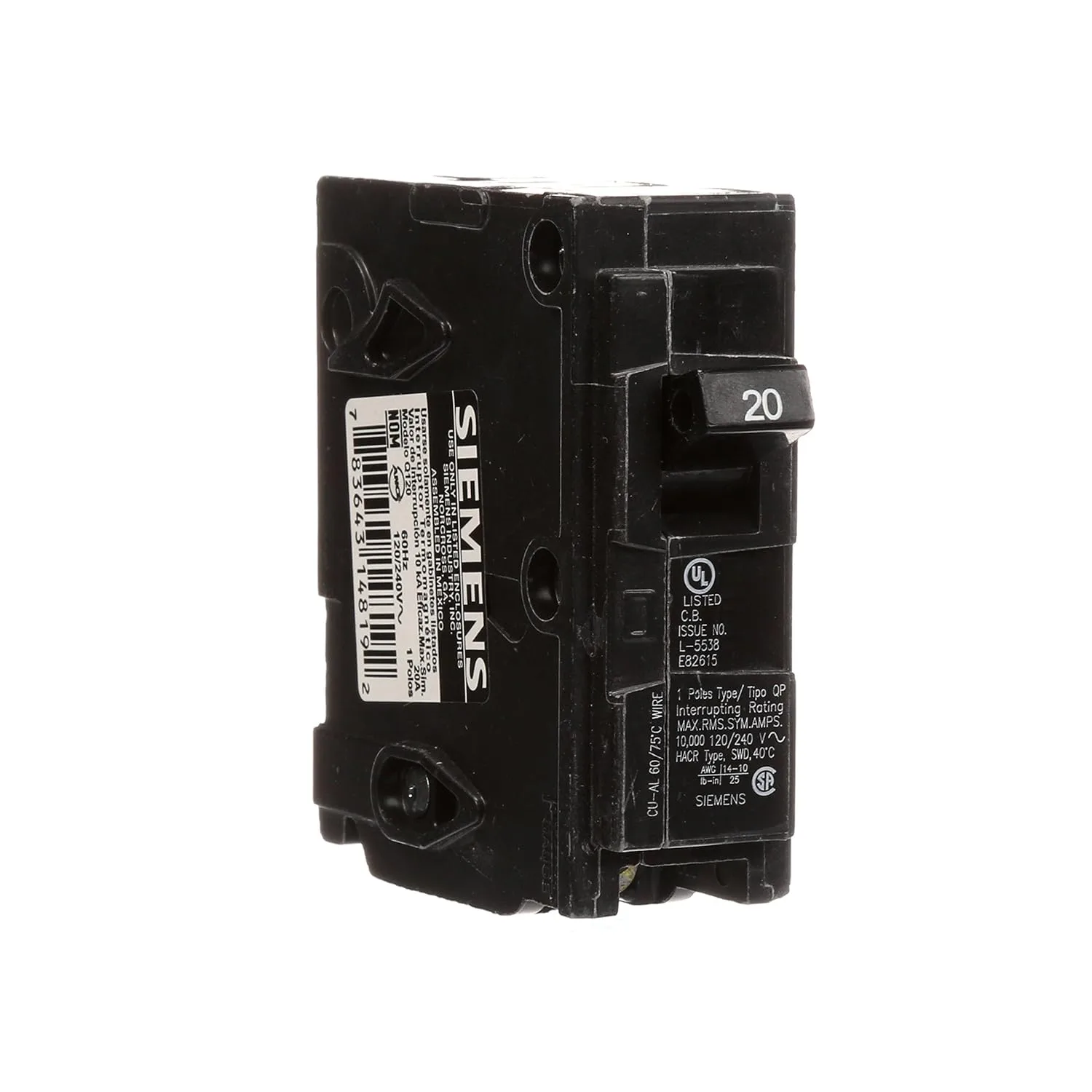 SIEMENS QP Single-Pole Type QP Circuit Breaker 120V Thermal-Magnetic