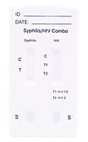 Prueba para detección de anticuerpos de Sífilis (IgG e IgM) y VIH (1, 2 y O) combo en cassette - Caja con 25 piezas - Certum