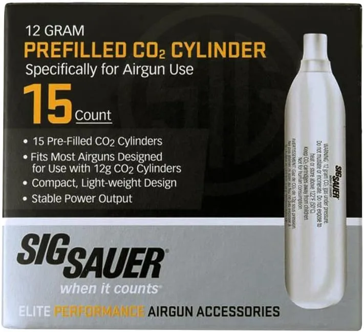 SIG SAUER 12 Gram Prefilled CO2 Cylinders for Airguns