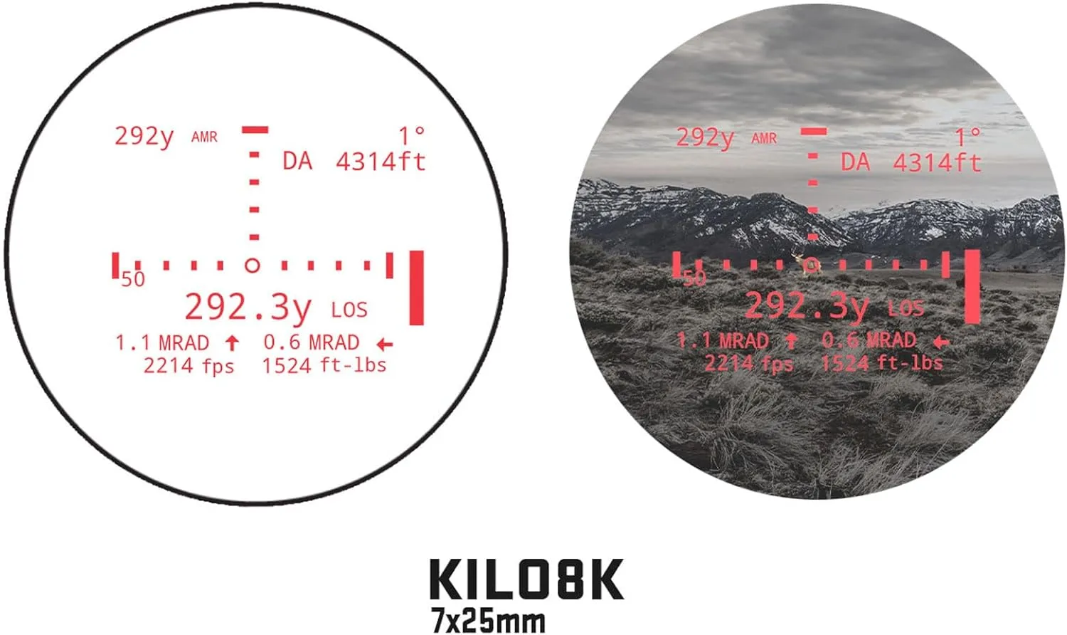 Sig Sauer KILO8K-ABS 7 x 25 mm Tactical Hunting Durable High Accuracy Up to 8000 Yards Reflective Range Digital Bluetooth