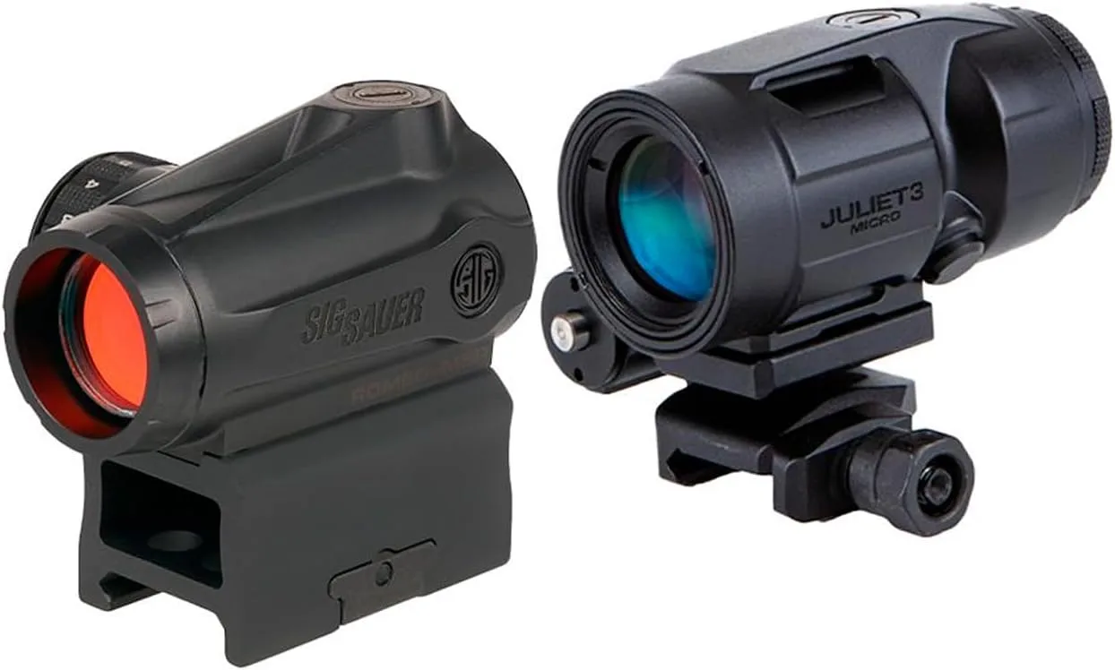 SIG SAUER Romeo-MSR Gen II 1x20mm 2 MOA Red Dot Sight & 3x22mm JULIET3-Micro Magnifier Combo Kit | Durable Waterproof
