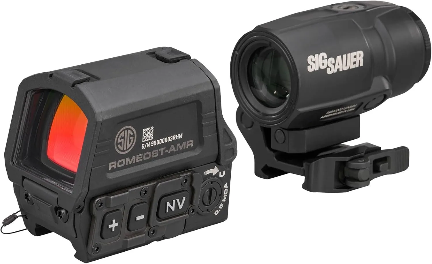 SIG SAUER ROMEO8T-AMR 1x40mm Red Dot Sight & JULIET3T-MICRO 3x22mm Magnifier Combo | Waterproof Electro-Optics Kit with QBCD