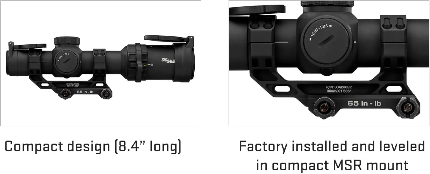 SIG SAUER Tango-MSR Compact LPVO 1-6x24 30mm Tube Second Focal Plane/SFP/F2 Shockproof Waterproof Tactical Riflescope