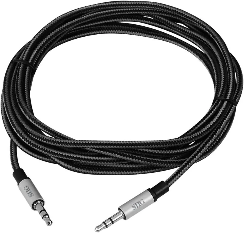 SIIG 10 Feet (3M) Fabric Woven Braided 3.5mm Stereo Aux Extension Cable for Smartphones or Tablets, Durable and Tangle-free