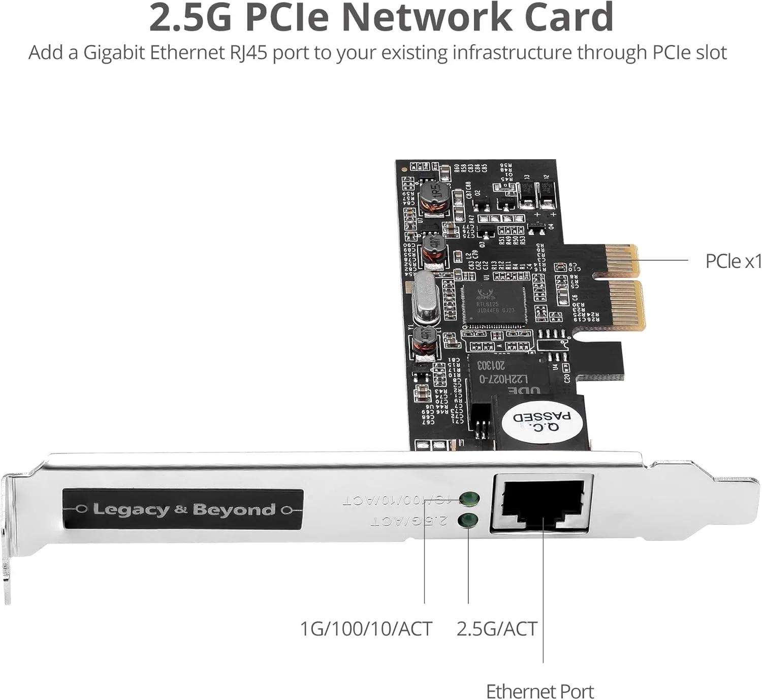 SIIG Single 2.5G 4-Speed Multi-Gigabit Ethernet PCIe Network Card (LB-GE0611-S1)