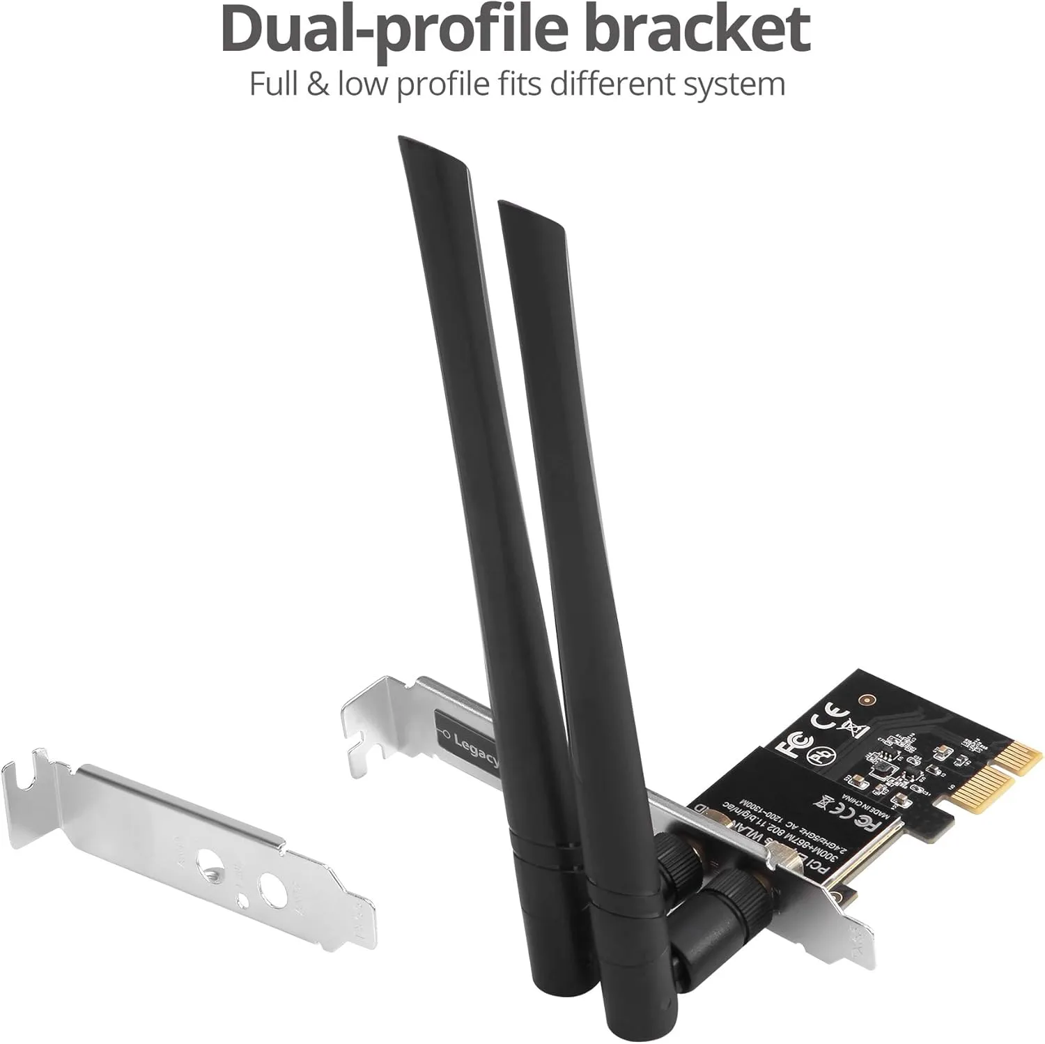 SIIG Wireless 2T2R Dual Band WiFi Ethernet PCIe Card - AC1200 LB-WR0011-S1
