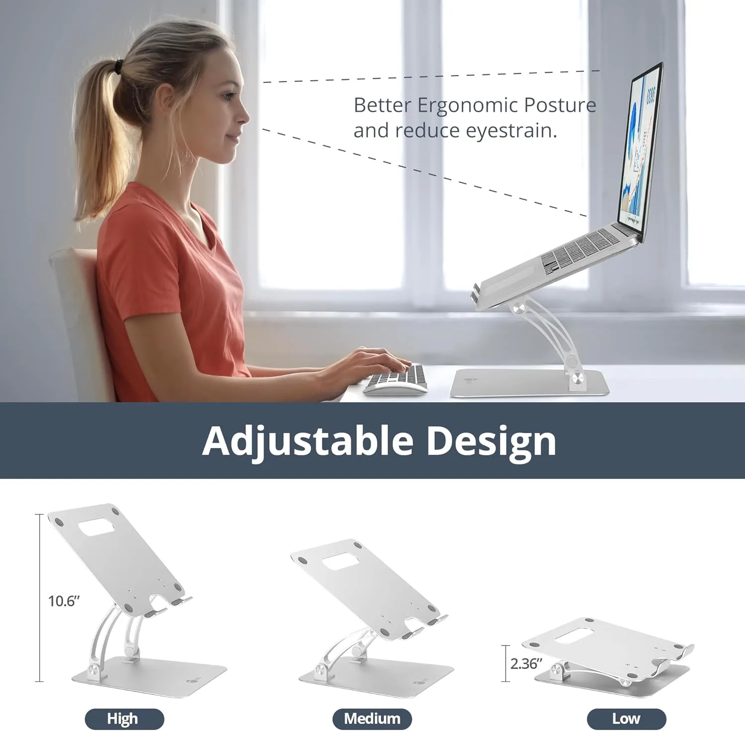 SIIG Adjustable Aluminum Laptop Stand for MacBook and PC