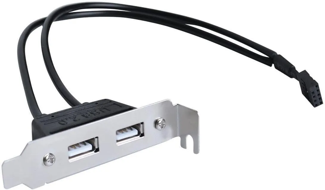 SIIG CB-US0S11-S1 2-Port USB 2.0 Low Profile Extension Bracket
