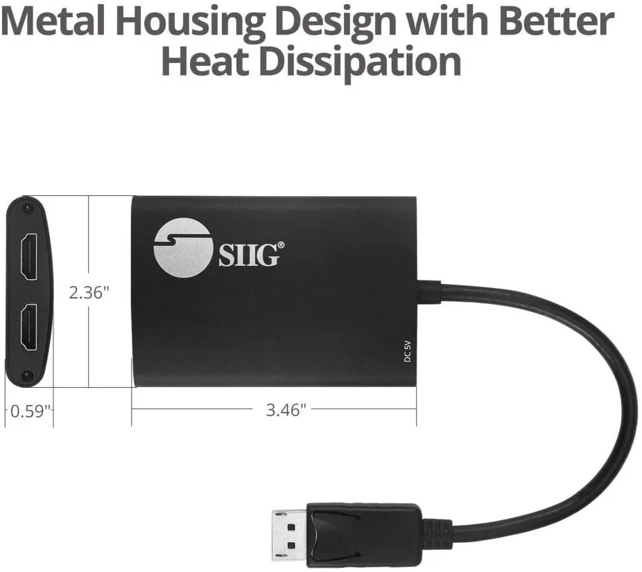 SIIG DisplayPort MST Hub Splitter (Multi-Stream Transport)