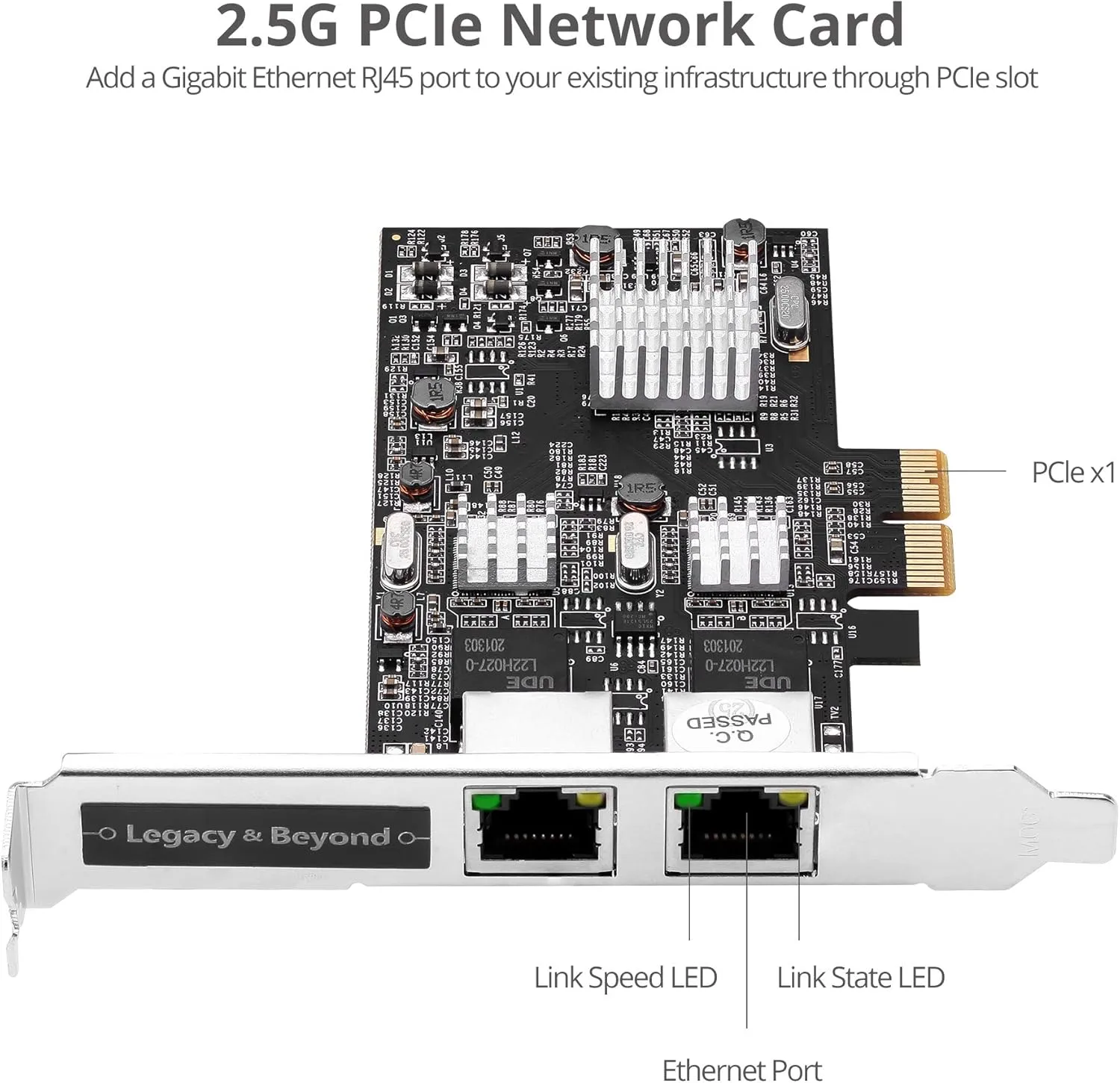 SIIG Dual 2.5G 4-Speed Multi-Gigabit Ethernet PCIe Network Card - LB-GE0711-S1