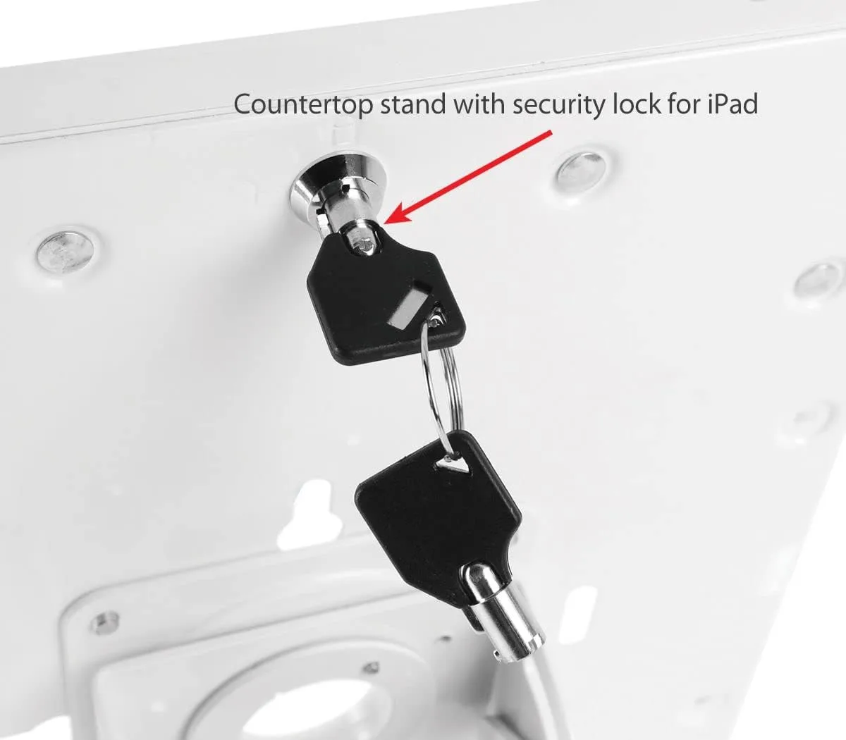 SIIG Security Lockable Countertop Kiosk & Tilting Adjustable Metal POS Stand for iPad (2/3/4/Air/Air2/Gen5/Gen6) - CE-MT2611-S1 Screen Size 9.7" and Below