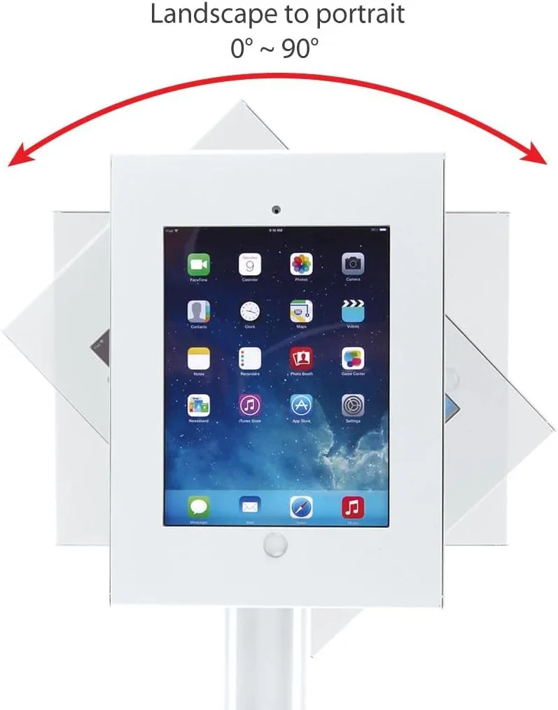 SIIG Security Lockable Countertop Kiosk & Tilting Adjustable Metal POS Stand for iPad (2/3/4/Air/Air2/Gen5/Gen6) - CE-MT2611-S1 Screen Size 9.7" and Below