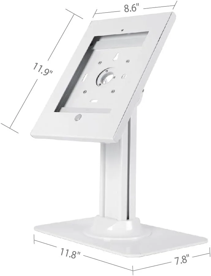 SIIG Security Lockable Countertop Kiosk & Tilting Adjustable Metal POS Stand for iPad (2/3/4/Air/Air2/Gen5/Gen6) - CE-MT2611-S1 Screen Size 9.7" and Below