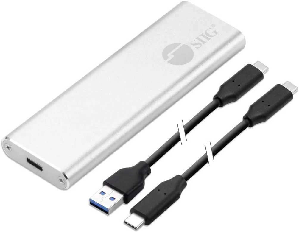 SIIG USB C Nvme SSD Portable Enclosure, 10Gbps USB 3.1 Gen 2 to NVMe SSD