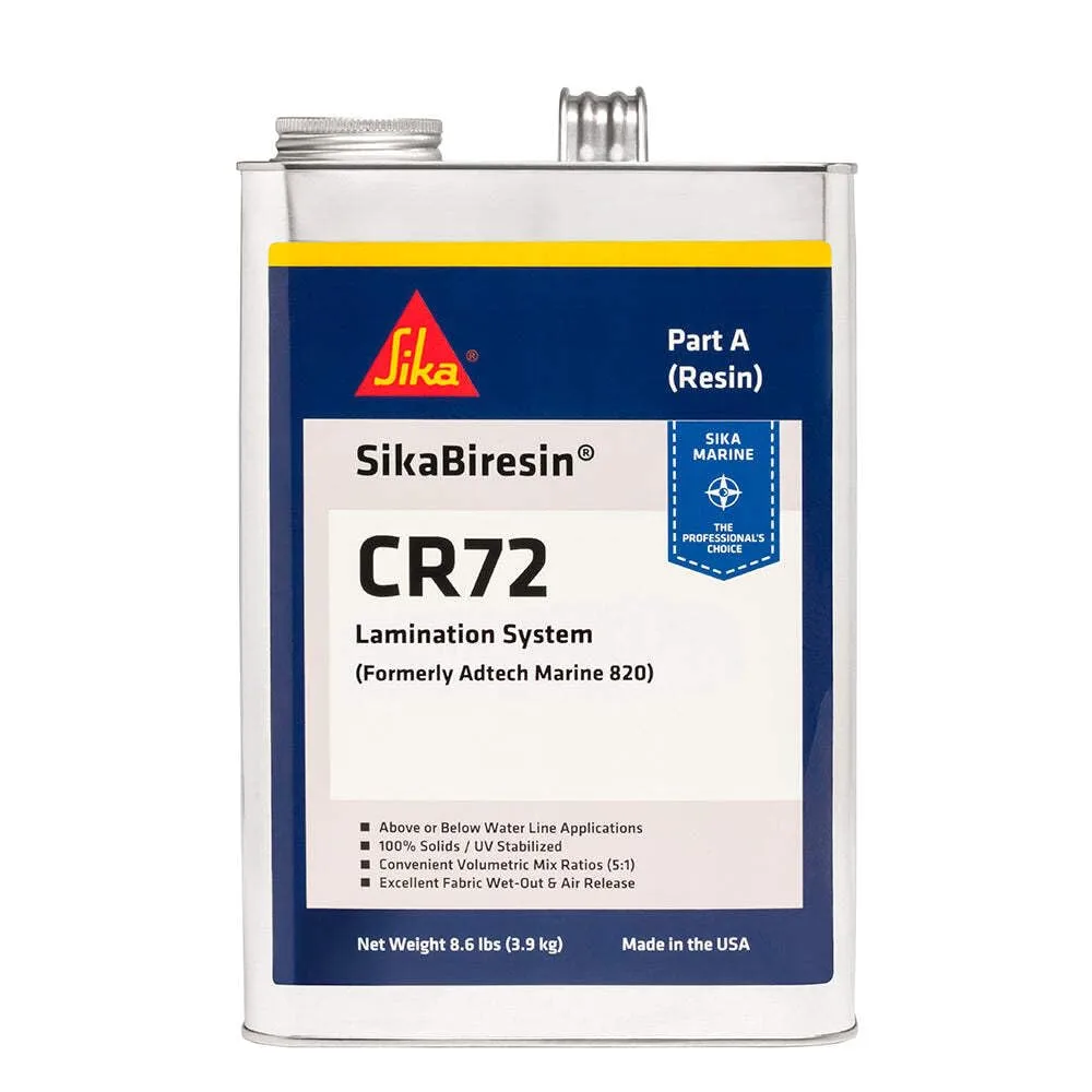 SikaBiresin CR72 Two-Component Epoxy Lamination System, Pale Amber, 1 Gallon, Part A