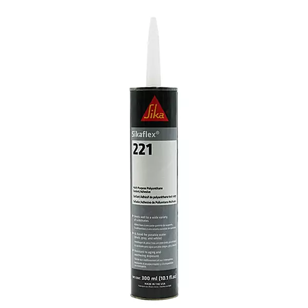 Sika Sikaflex  221 Multi-Purpose Polyurethane Sealant/Adhesive - 10.3oz(300ml) Cartridge - Aluminum Gray