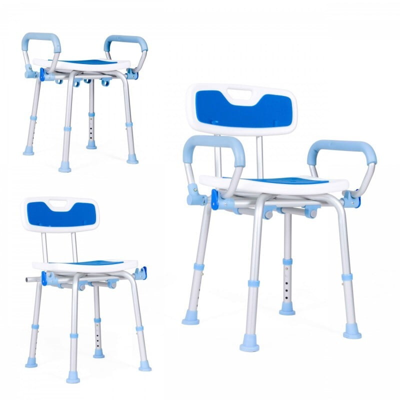 Silla para Ducha con Respaldo y Descansa Brazos Abatible Silla para Ducha con Respaldo y Descansa Brazos Abatible