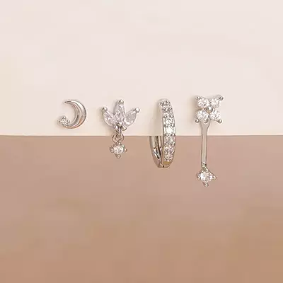 Moon & Stars Silver Piercing Set Moon & Stars Silver Piercing Set