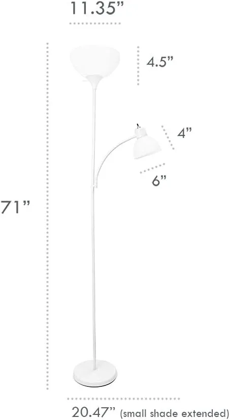 SIMPLE DESIGNS LF2000 Mother-Daughter Floor Lamp with Reading Light