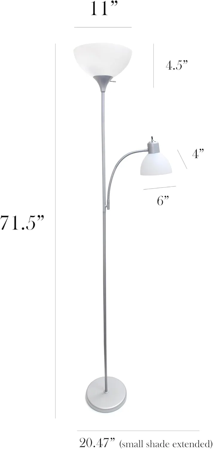 SIMPLE DESIGNS LF2000 Mother-Daughter Floor Lamp with Reading Light