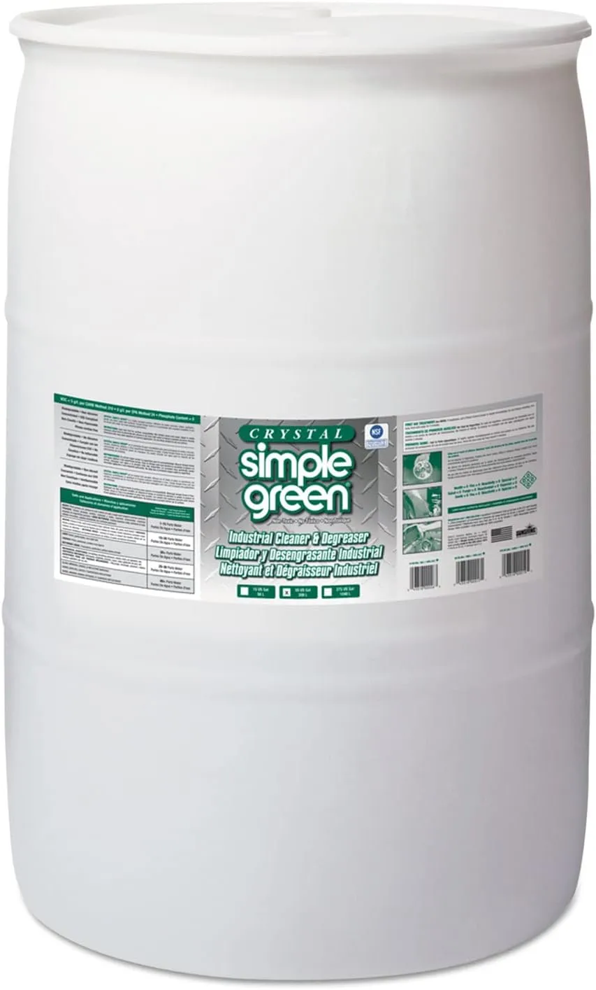Simple Green 19055 Crystal Industrial Cleaner/Degreaser, 55gal Drum 7040 Fl Oz (Pack of 1)