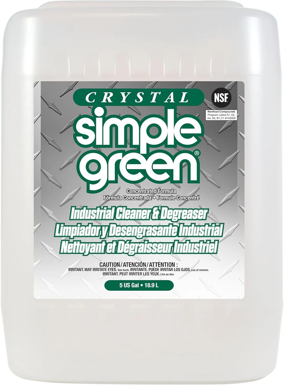 Simple Green 19005 Crystal Industrial Cleaner/Degreaser, 5gal, Pail