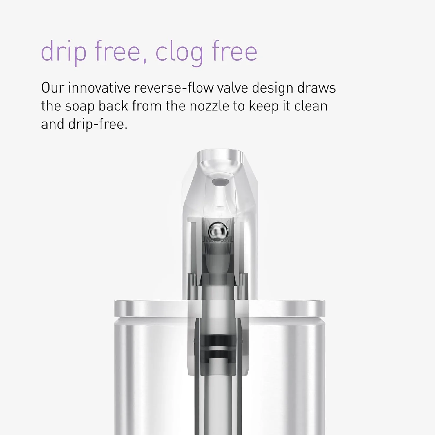 simplehuman Pulse Pump Countertop Liquid Soap Dispenser, Drip-Free Stainless Steel