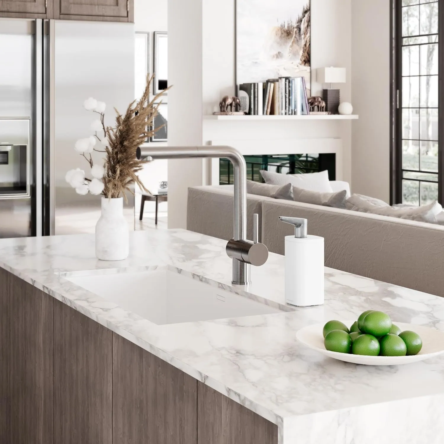 simplehuman Pulse Pump Countertop Liquid Soap Dispenser, Drip-Free Stainless Steel