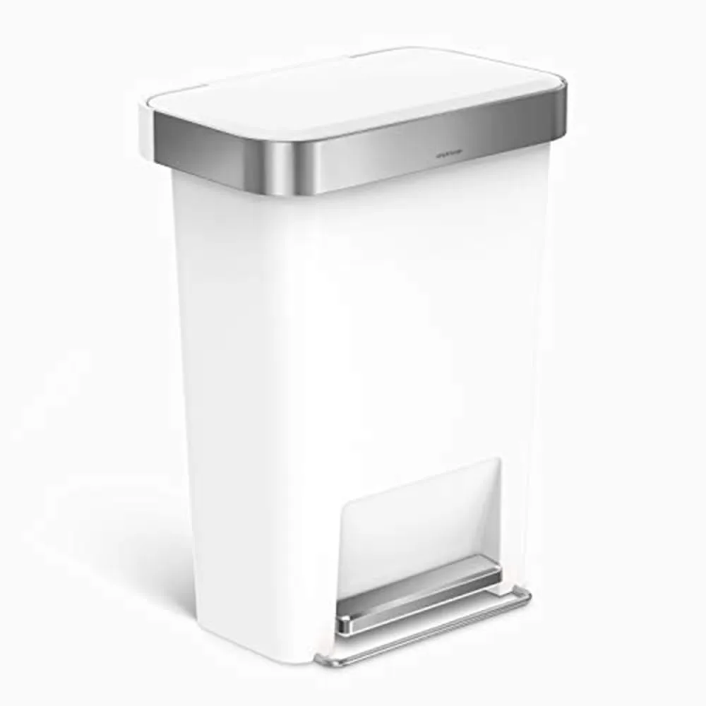 simplehuman Step Trash Can with LidShox, Steel Pedal & Liner Rim