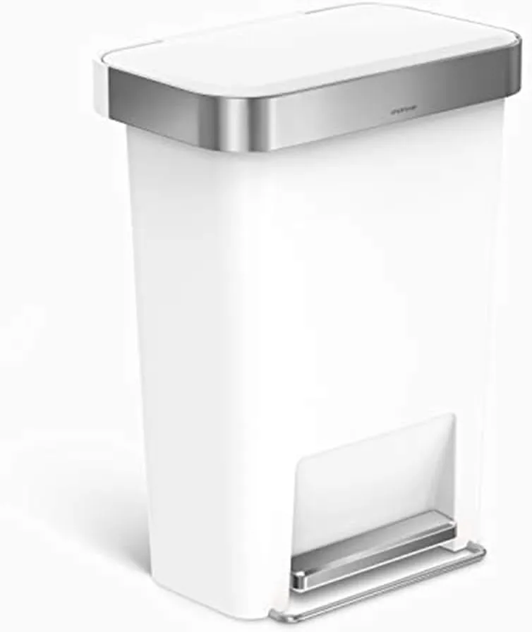 simplehuman Step Trash Can with LidShox, Steel Pedal & Liner Rim