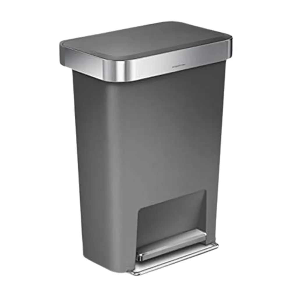 simplehuman Step Trash Can with LidShox, Steel Pedal & Liner Rim
