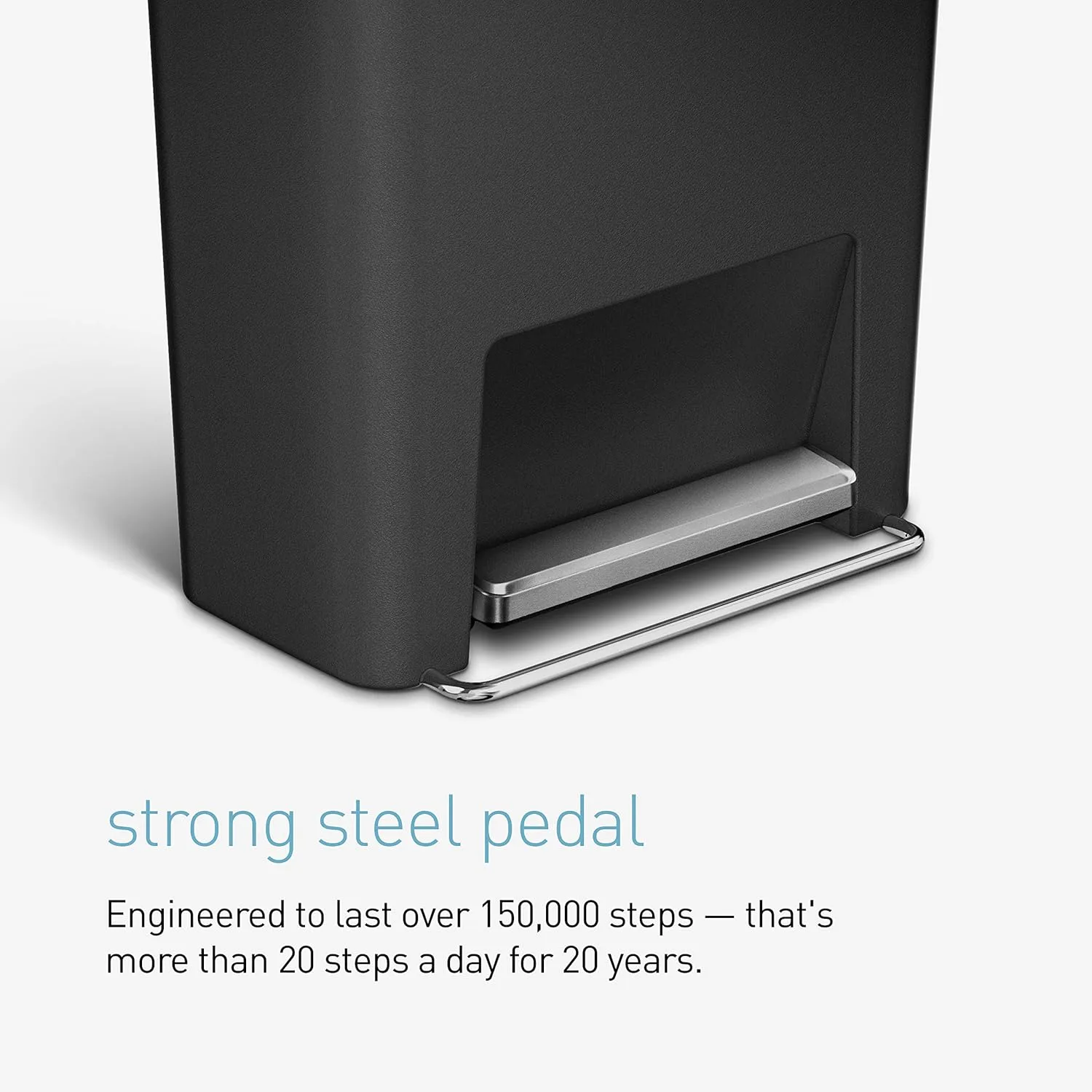 simplehuman Step Trash Can with LidShox, Steel Pedal & Liner Rim