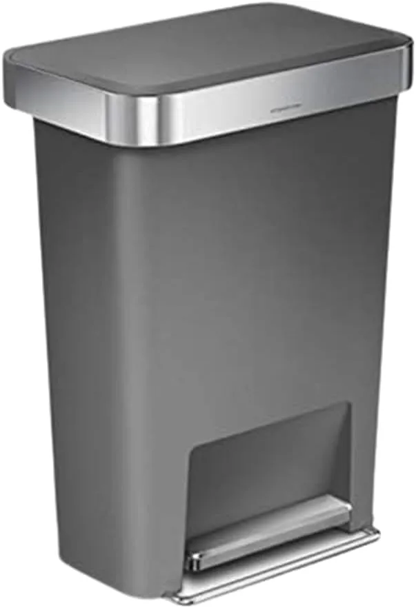 simplehuman Step Trash Can with LidShox, Steel Pedal & Liner Rim