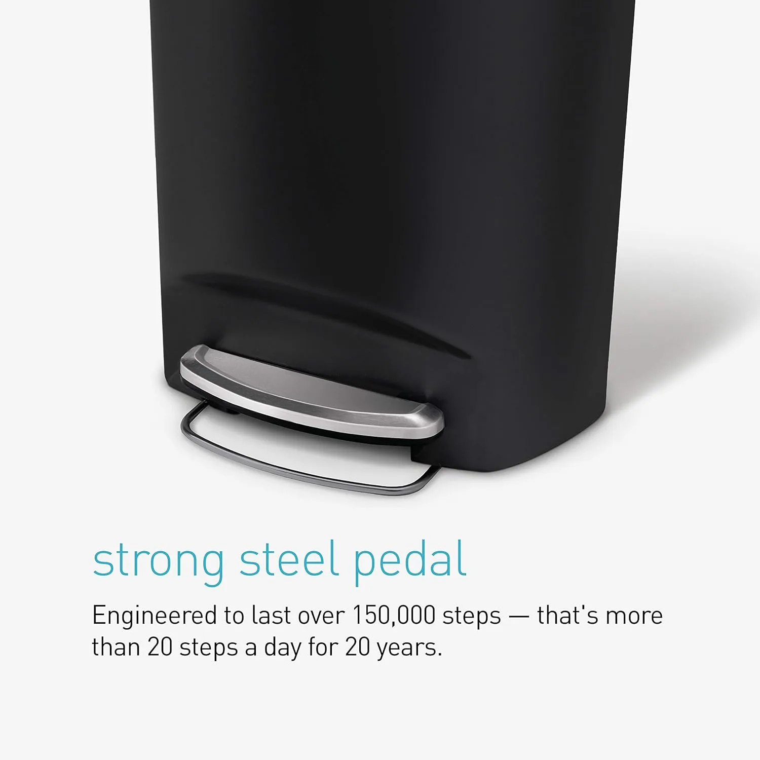 simplehuman 50 Liter / 13 Gallon Semi-Round Kitchen Step Trash Can with Secure Slide Lock
