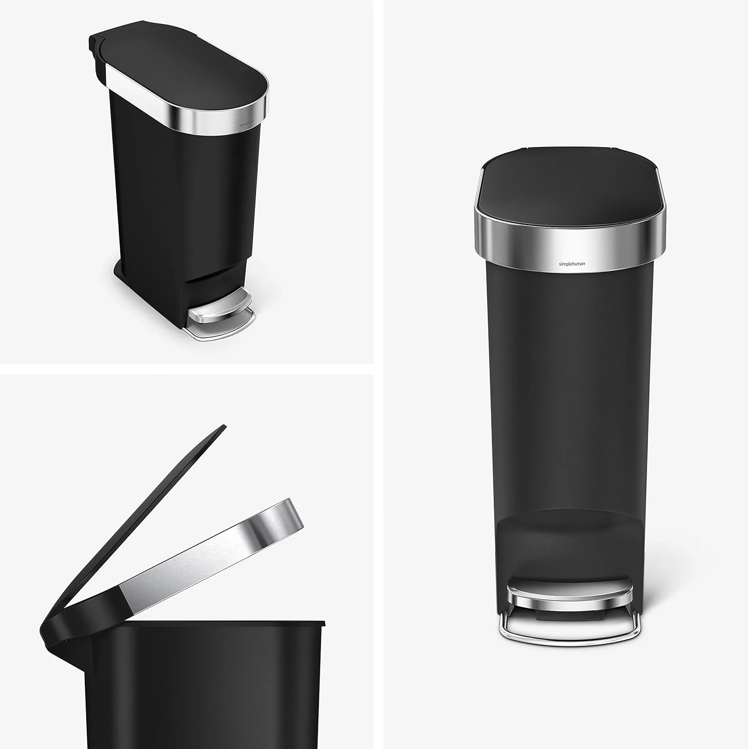 simplehuman Step Trash Can with LidShox, Steel Pedal & Liner Rim