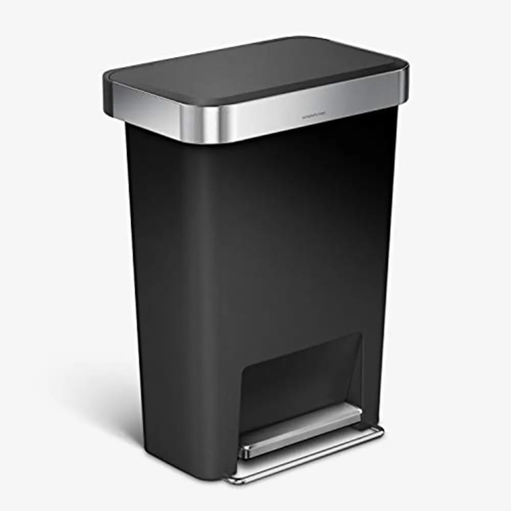 simplehuman Step Trash Can with LidShox, Steel Pedal & Liner Rim