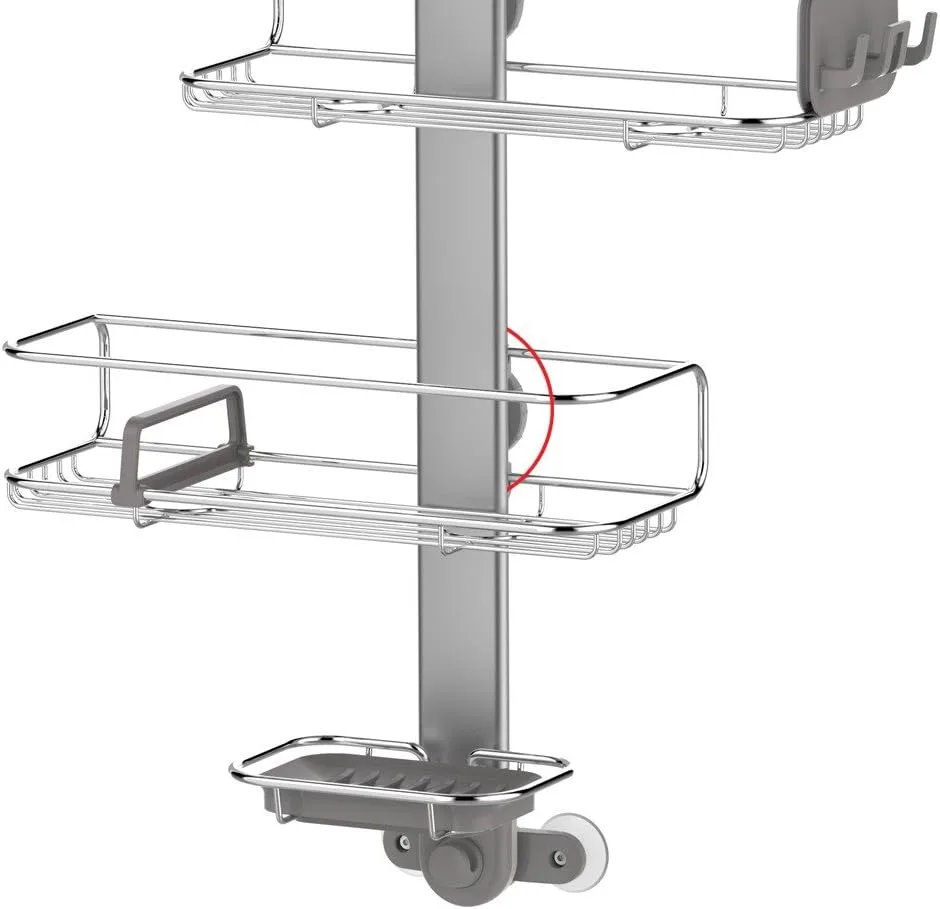 simplehuman Adjustable Shower Caddy, Stainless Steel and Anodized Aluminum Medium