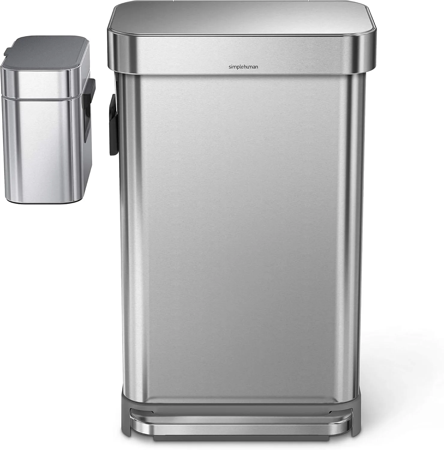 simplehuman Compost Caddy, Detachable and Countertop Bin, 4 Liter / 1.06 Gallon, Brushed Stainless Steel