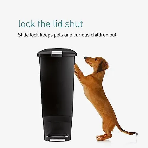simplehuman 40 Liter / 10.6 Gallon Slim Kitchen Step Trash Can With Secure Slide Lock