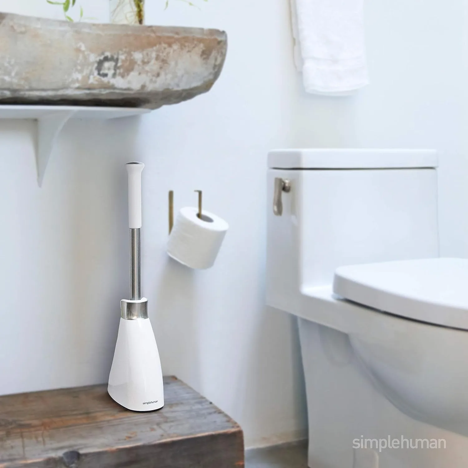 simplehuman Toilet Brush and Plunger with Caddy, Stainless Steel