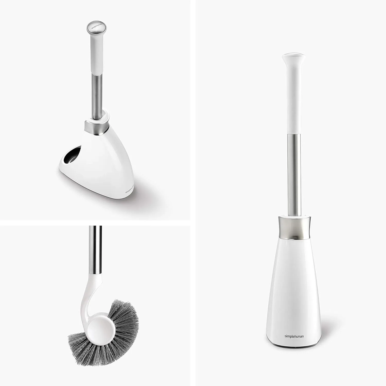 simplehuman Toilet Brush and Plunger with Caddy, Stainless Steel