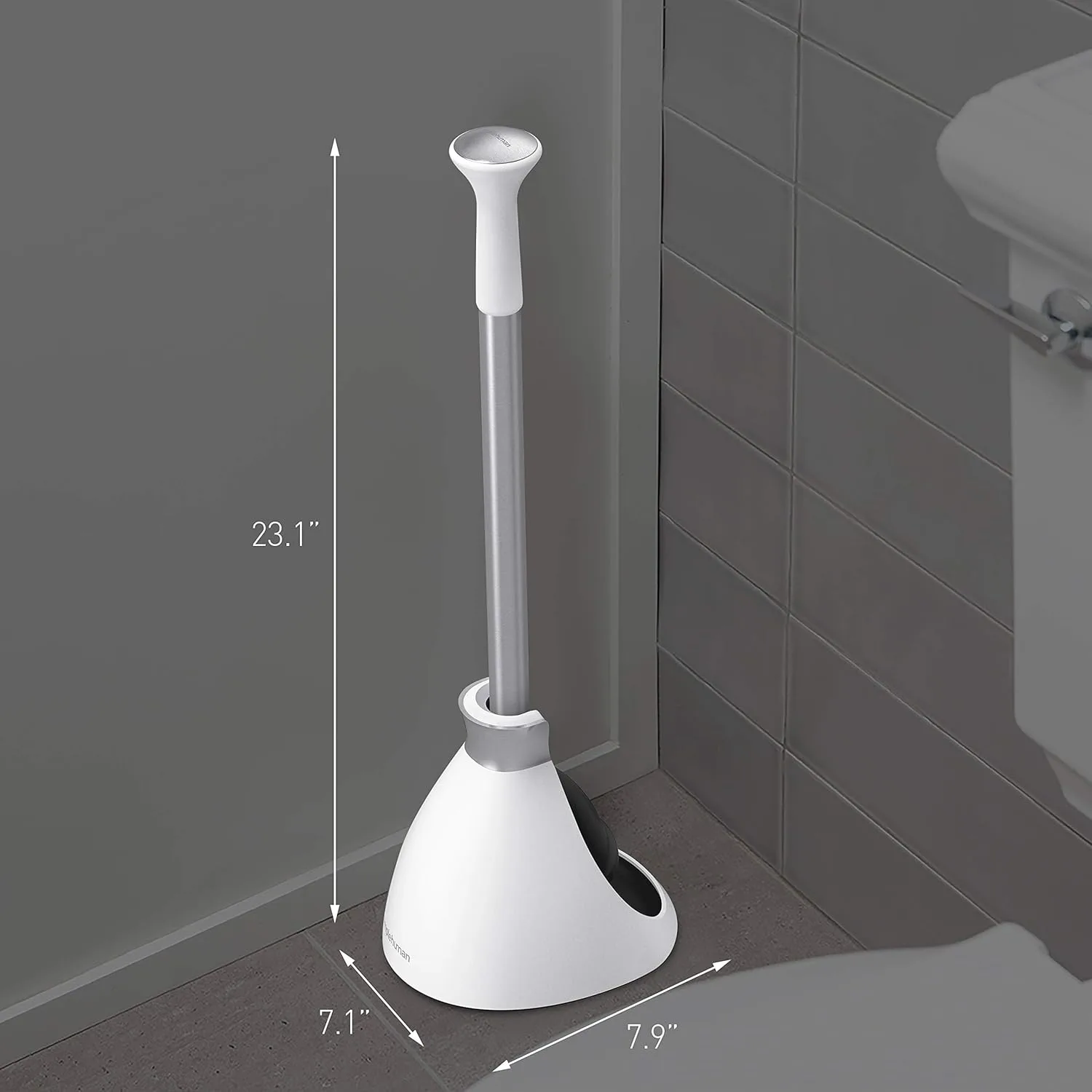 simplehuman Toilet Brush and Plunger with Caddy, Stainless Steel