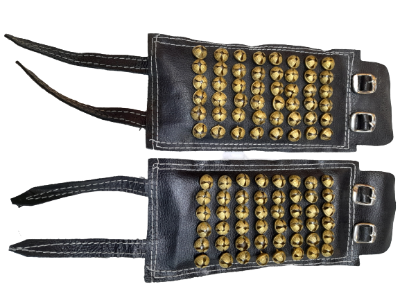 6-Line Premium Leather Salangai / Ghunguroos / Chilanka with Brass Gold Bells – For Classical Dancers & Performers
