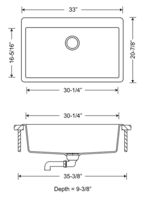 Large Single Bowl Granite Composite - Dark Grey