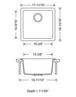 Single Bar Bowl Granite Composite - Brown